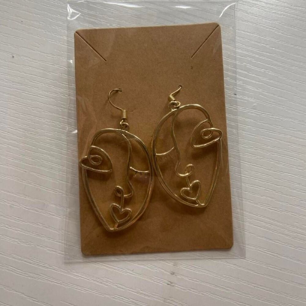 Gold Face design Earrings